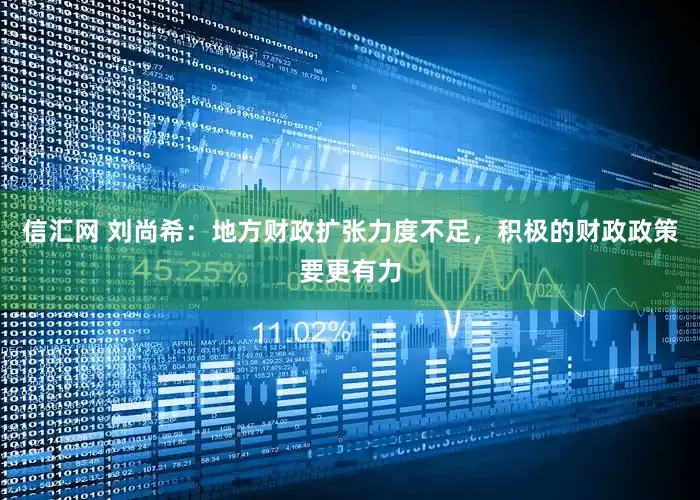 信汇网 刘尚希：地方财政扩张力度不足，积极的财政政策要更有力