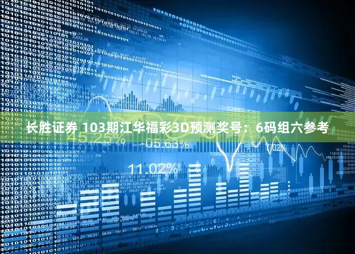 长胜证券 103期江华福彩3D预测奖号：6码组六参考